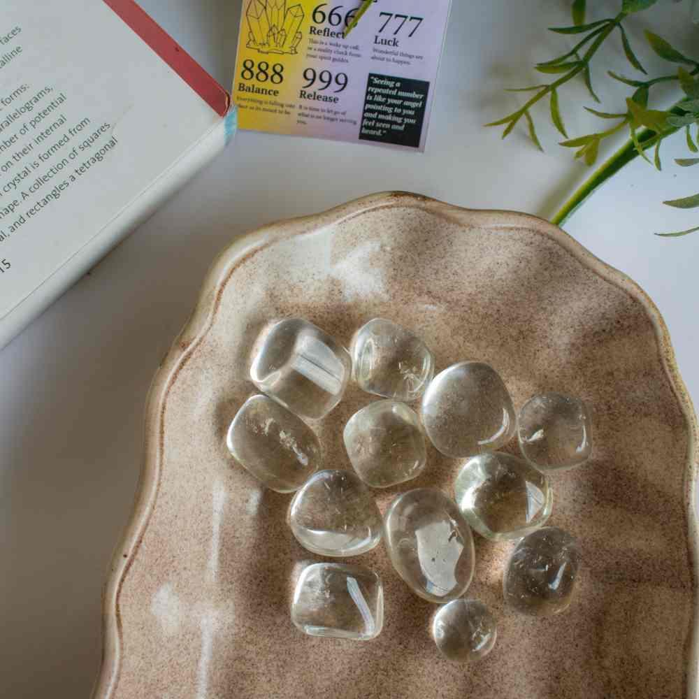 Gaea Crystals - Clear Quartz AAA Tumbles Crystal Healing Stone.