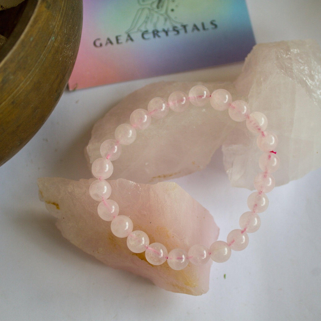 Gaea Crystals - Rose Quartz BraceletBraceletsGaea Crystals - Rose Quartz Bracelet | Gemstone Jewelry
