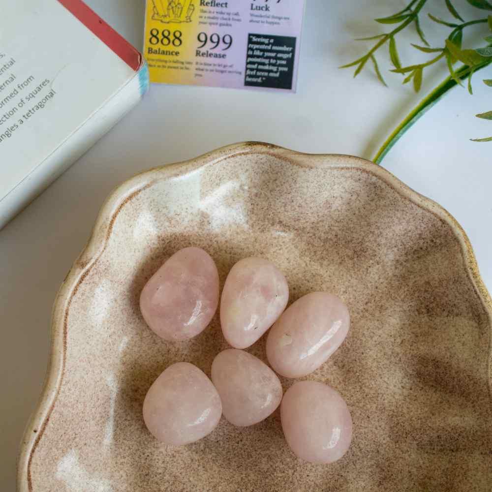 Gaea Crystals - Rose Quartz Tumbles Crystal Healing StoneGemstones and Crystal JewelryGaea Crystals - Rose Quartz | The Heart Stone | CBD Store India
