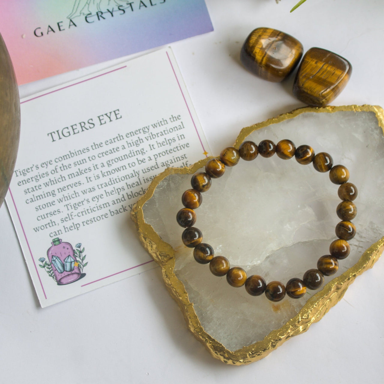 Gaea Crystals - Tiger's Eye Bracelet - CBD Store India