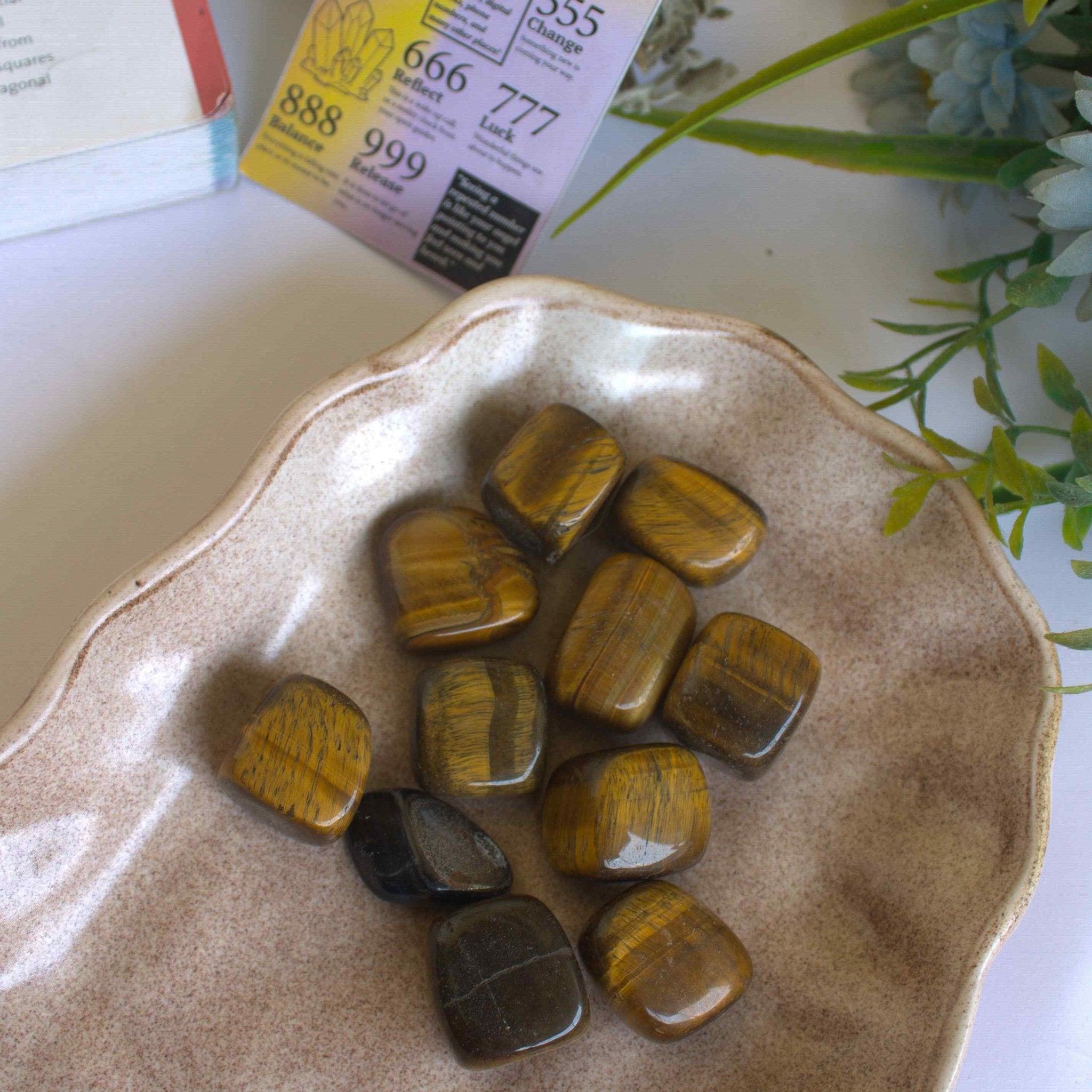 Gaea Crystals - Tiger's Eye Tumbles Crystal Healing Stone.
