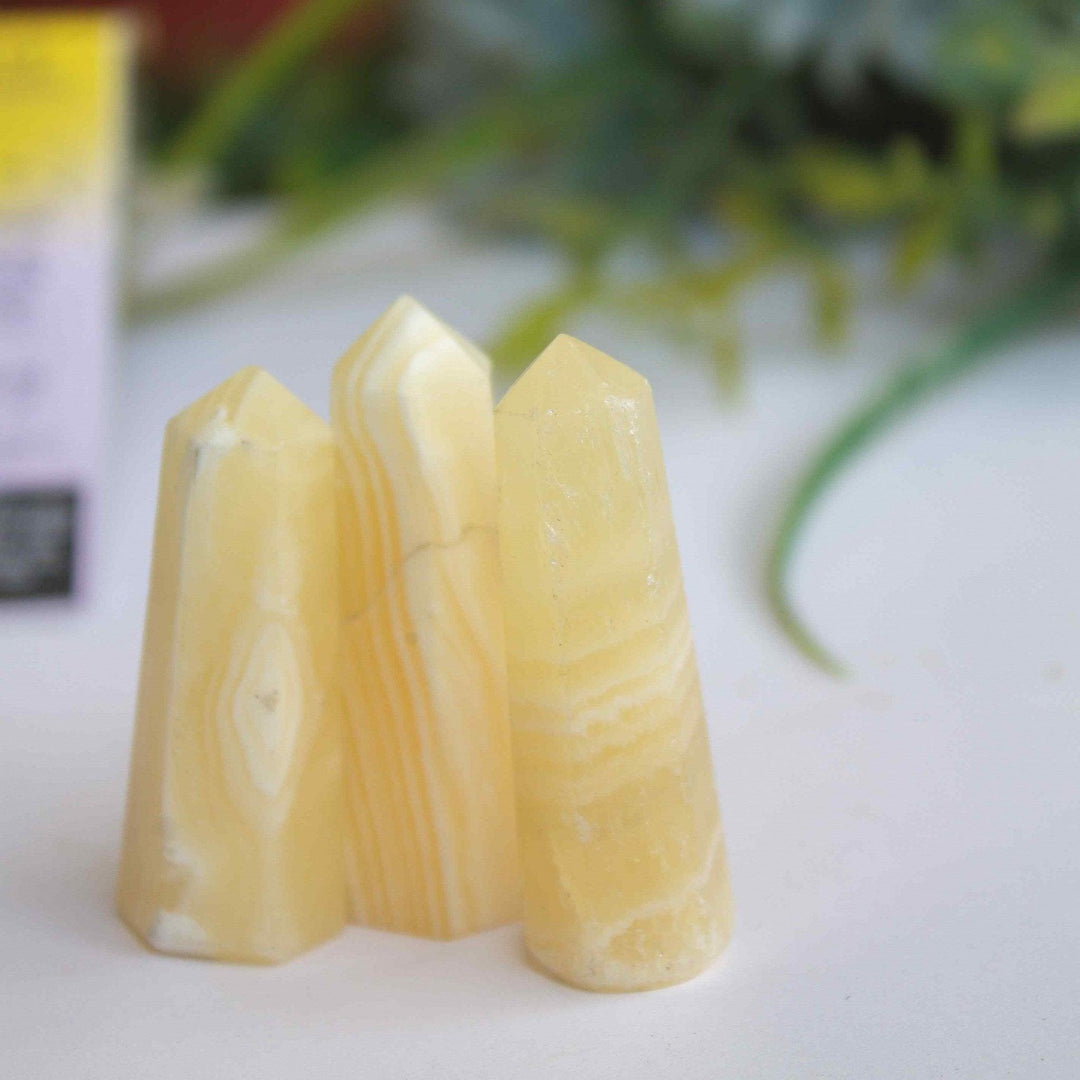 Gaea Crystals - Zebra Calcite Crystal PointerHealing ArtifactsGaea Crystals - Zebra Calcite Crystal Pointer | Healing Artifact