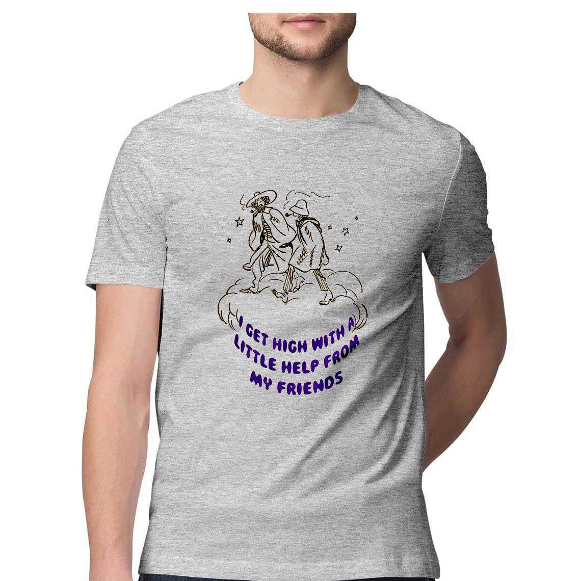 Get High With A Little Help From My Friends Men's T-Shirt - CBD Store India
