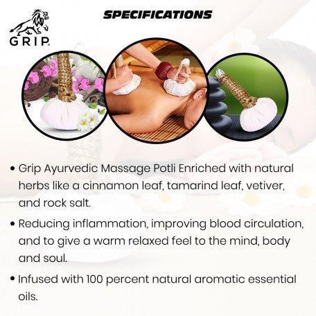Grip Ayurvedic Massage Potli, Helps To Release Tension In Shoulders, Neck, And Back.