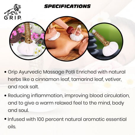 Grip Ayurvedic Massage Potli, Helps To Release Tension In Shoulders, Neck, And Back - CBD Store India