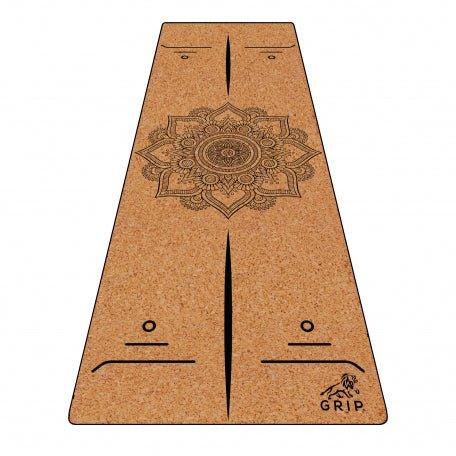 Grip Cork 24 Inches X 72 Inches, 7MM Thickness, Mandala Design Yoga Mats For Men & Women With Carry Strap & Bag.Yoga toolGrip Cork Mandala Design Yoga Mats For Men & Women With Carry Strap & Bag