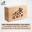 Grip Eco-Friendly Wooden Yoga Brick, That Provides Stability, Balance And Flexibility During Poses & Workouts (Set Of 2).