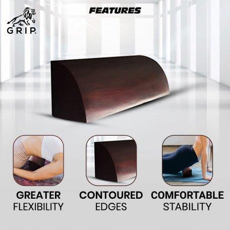 Grip Iyengar Quarter Round Wooden Blocks | BarsYoga toolGrip Iyengar Quarter Round Wooden Blocks | Bars