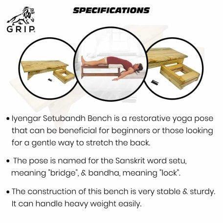 Grip Iyengar Setubandh Bench | This Bench Is Very Stable & Sturdy.
