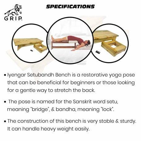 Grip Iyengar Setubandh Bench | This Bench Is Very Stable & SturdyYoga toolGrip Iyengar Setubandh Bench | This Bench Is Very Stable & Sturdy