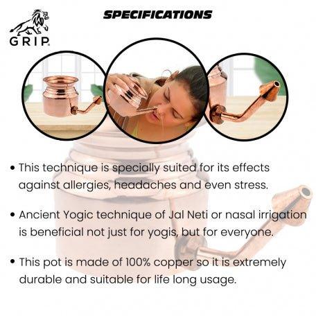 Grip Jalneti Pot, Guiding Water Through The Nasal Passages To Cleanse Them | Made Of CopperHealth CareGrip Jalneti Pot, Guiding Water Through The Nasal Passages To Cleanse Them | Made Of Copper