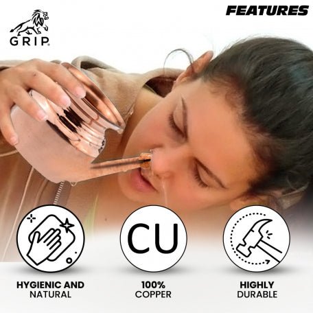 Grip Jalneti Pot, Guiding Water Through The Nasal Passages To Cleanse Them | Made Of Copper - CBD Store India