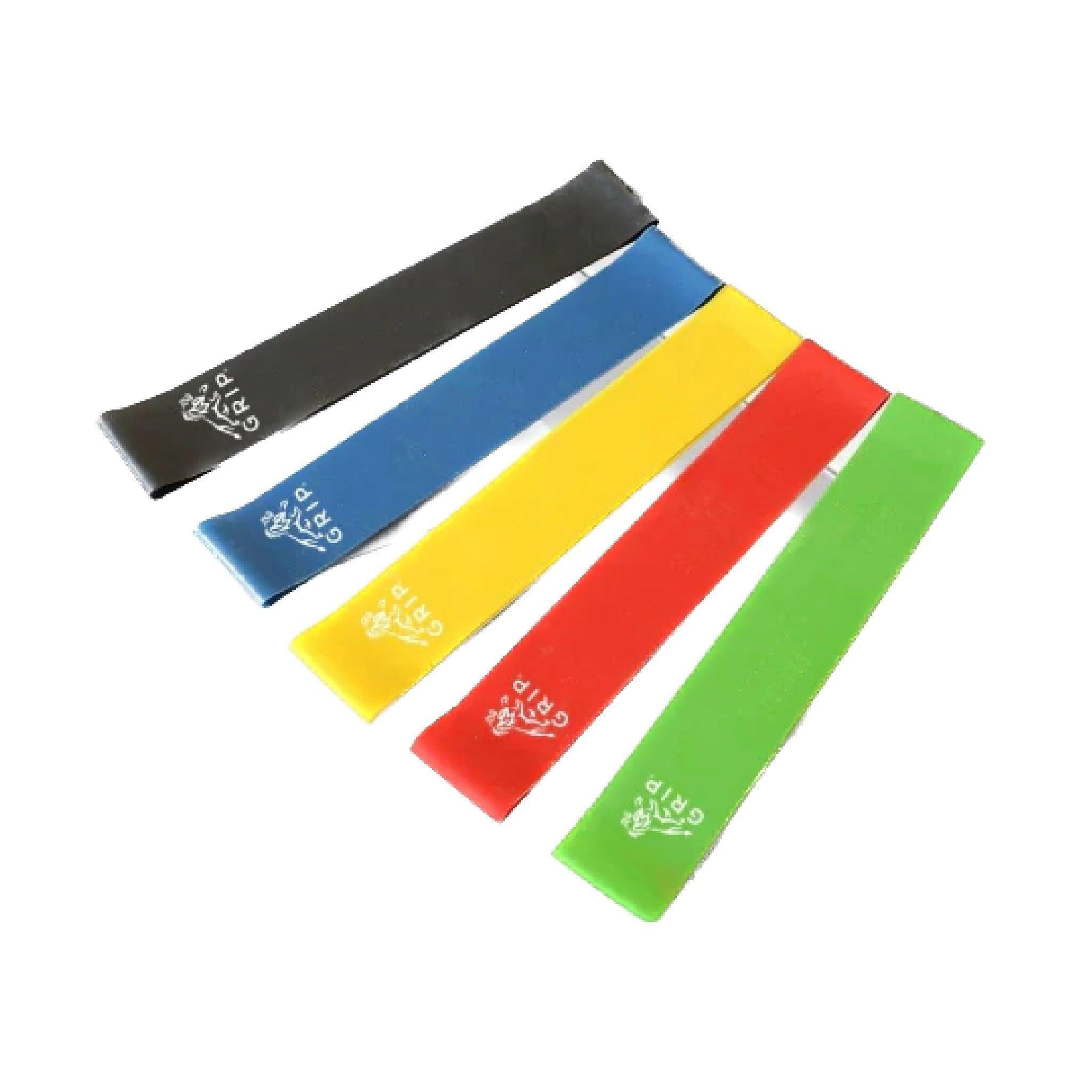 Grip Resistance Bands / Training Bands / Elastic Bands (Set Of 5) With Different Resistance Strength Level For Squats, Hips, Legs, Butt, Glutes And Full Body Workouts At Home, Gym Or While Travelling.