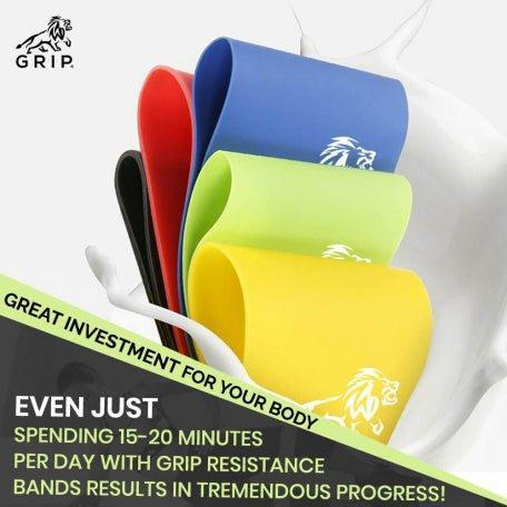 Grip Resistance Bands / Training Bands / Elastic Bands (Set Of 5) With Different Resistance Strength Level For Squats, Hips, Legs, Butt, Glutes And Full Body Workouts At Home, Gym Or While Travelling.