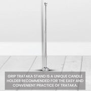 Grip Stainless Steel Trataka Candle Stand For Opening Third Eye Meditation With Adjustable Shaft, Well Balanced, Without Sharp Edges And Of Non-Inflammable Material - CBD Store India