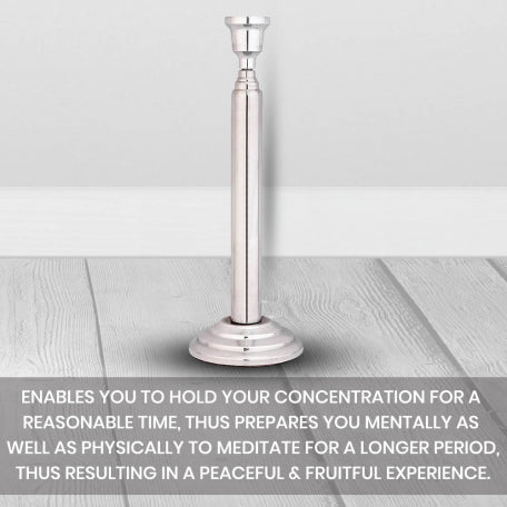 Grip Stainless Steel Trataka Candle Stand For Opening Third Eye Meditation With Adjustable Shaft, Well Balanced, Without Sharp Edges And Of Non-Inflammable Material - CBD Store India