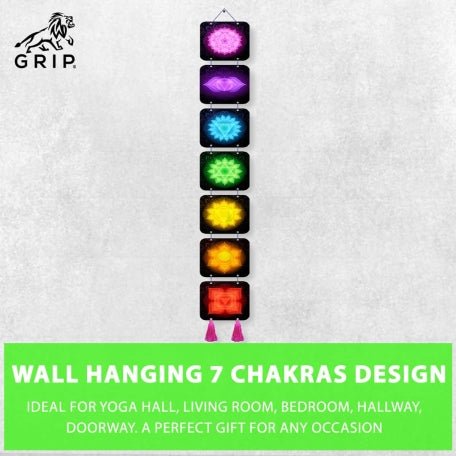 Grip Wall Hanging 7 Chakras Design, Yoga Meditation Hippie Psychedelic Boho, Decorative Items For Home - CBD Store India