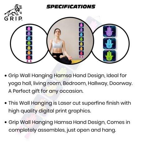 Grip Wall Hanging Hamsa Hand Design, Decorative Items For Home, With High Quality Digital Print - CBD Store India