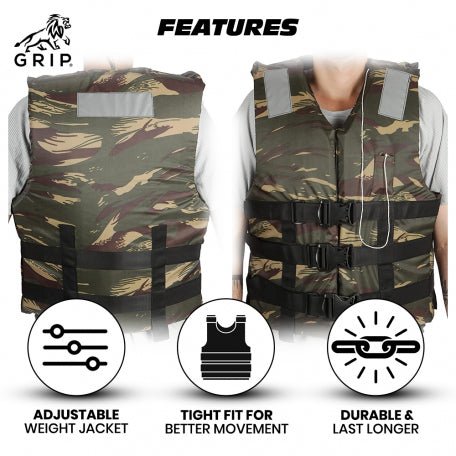 Grip Weight Jacket, Increase The Challenge Of Bodyweight And Resistance Activities - 10 Kgs - CBD Store India