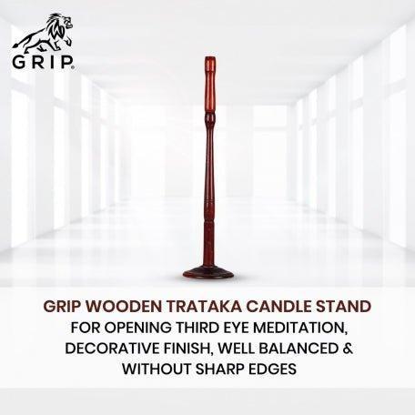 Grip Wooden Trataka Candle Stand For Opening Third Eye Meditation, Decorative Finish, Well Balanced & Without Sharp Edges.
