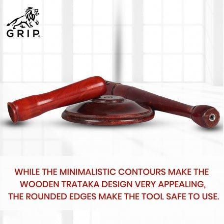 Grip Wooden Trataka Candle Stand For Opening Third Eye Meditation, Decorative Finish, Well Balanced & Without Sharp Edges.