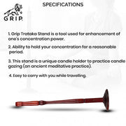Grip Wooden Trataka Candle Stand For Opening Third Eye Meditation, Decorative Finish, Well Balanced & Without Sharp Edges - CBD Store India