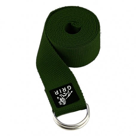 Grip Yoga Belt For Stretching, Yoga, Pilates, Gym, Physical Fitness To Gain Flexibility & Achieve Difficult Poses | 2.5 Meter Premium Cotton | Eco Friendly | Easy To Use | Durable | Green Color - CBD Store India