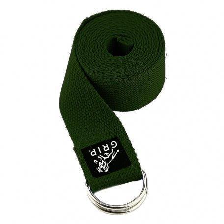 Grip Yoga Belt For Stretching, Yoga, Pilates, Gym, Physical Fitness To Gain Flexibility & Achieve Difficult Poses | 2.5 Meter Premium Cotton | Eco Friendly | Easy To Use | Durable | Green Color.