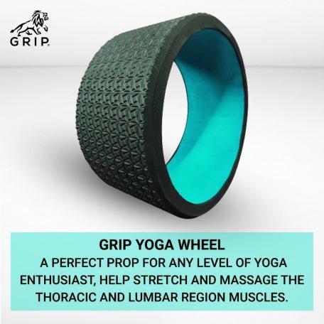 Grip Yoga Wheel - A Perfect Prop For Any Level Of Yoga Enthusiast, Help Stretch And Massage The Thoracic And Lumbar Region Muscles Improving Strength, Flexibility, And Balance, High Quality; 13 Inches Diameter | Green Color.