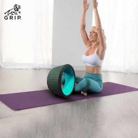 Grip Yoga Wheel - A Perfect Prop For Any Level Of Yoga Enthusiast, Help Stretch And Massage The Thoracic And Lumbar Region Muscles Improving Strength, Flexibility, And Balance, High Quality; 13 Inches Diameter | Green Color.