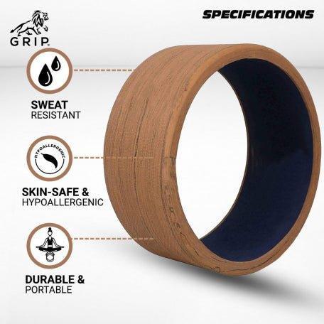 Grip Yoga Wheel - A Perfect Prop For Any Level Of Yoga Enthusiast, Help Stretch And Massage The Thoracic And Lumbar Region Muscles Improving Strength, Flexibility, And Balance, Standard Quality; 13 Inches Diameter.