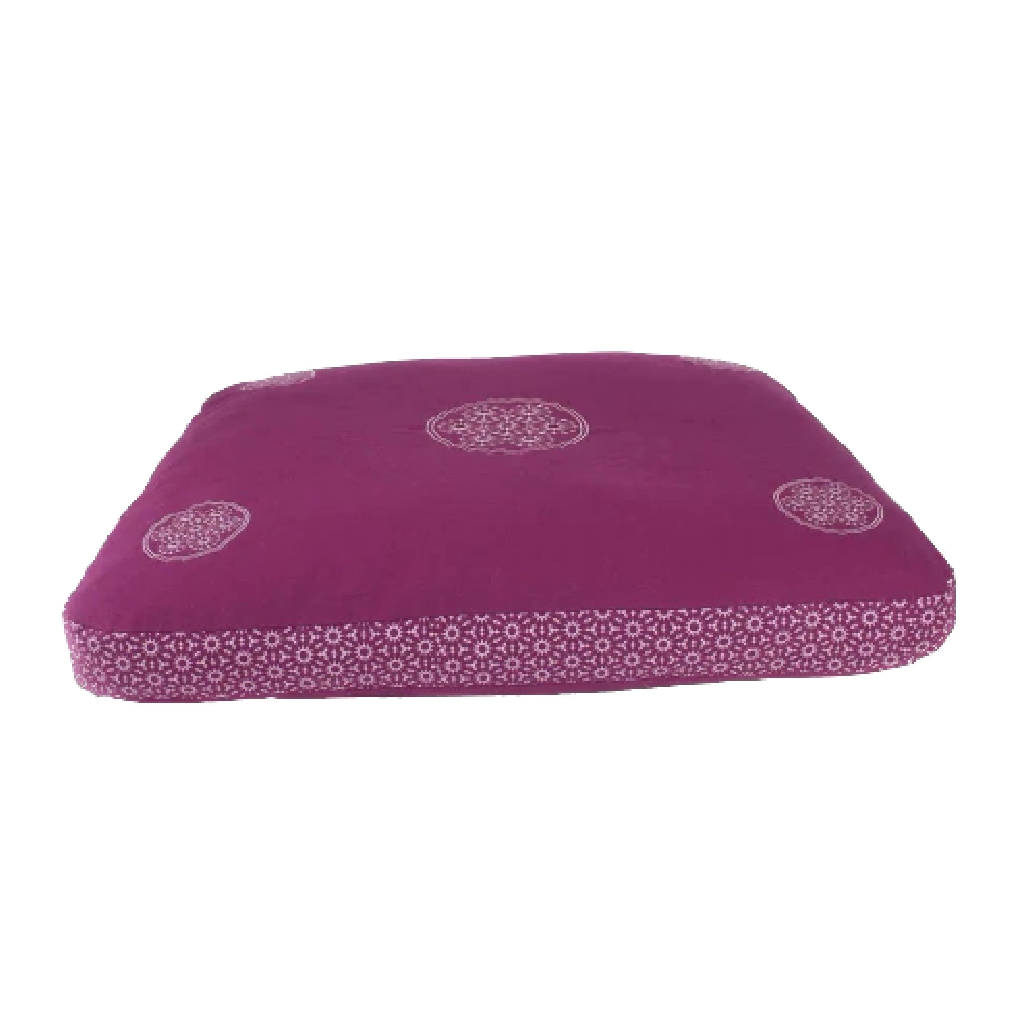 Grip Zabuton Meditation Cushion Seat For Best Kneeling And Sitting Support While Meditating Or Practicing Yoga – Large Rectangular Floor Pillow With 100% Natural Cotton | Purple Color - CBD Store India