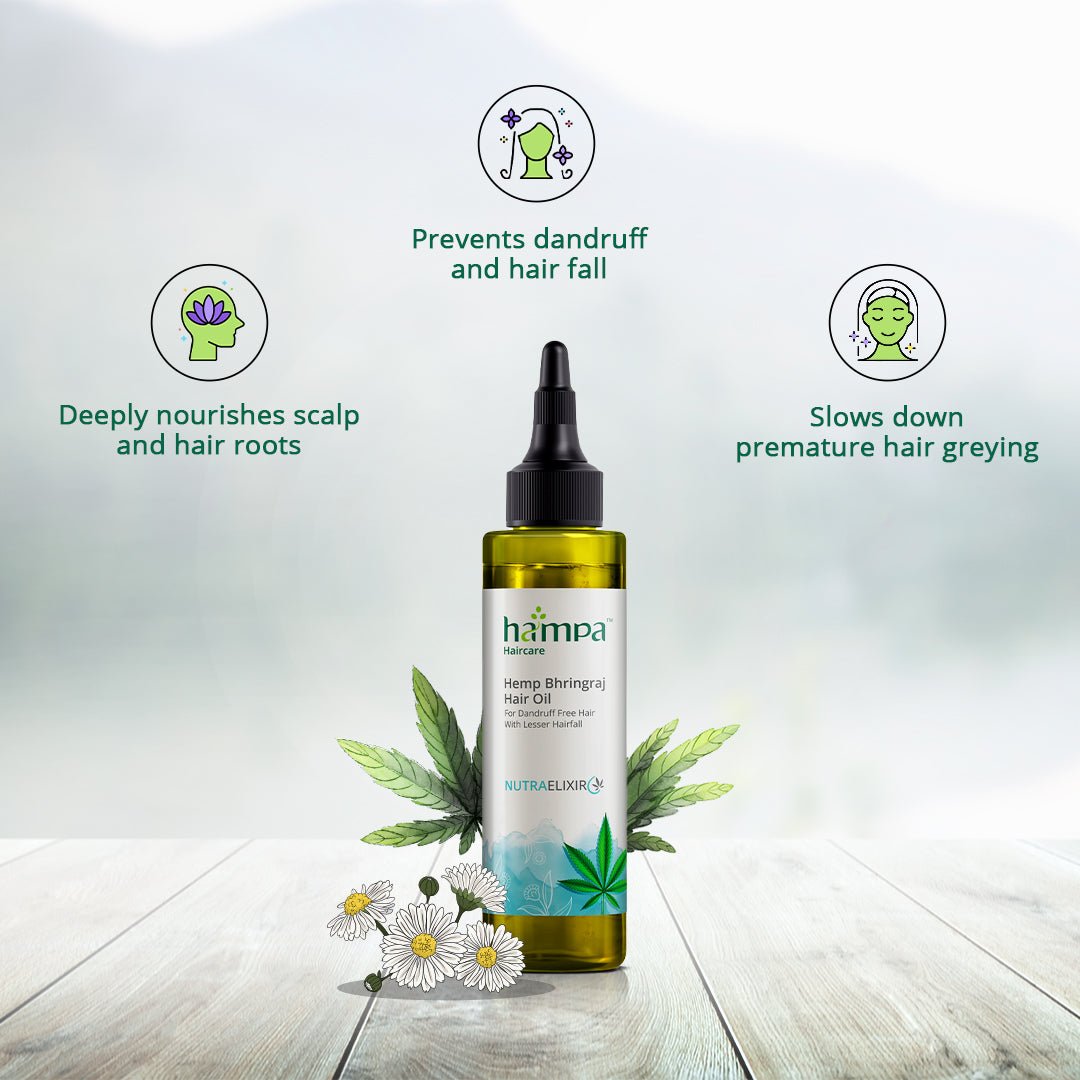 Hampa Wellness - Hemp Bhringraj Hair Oil - CBD Store India