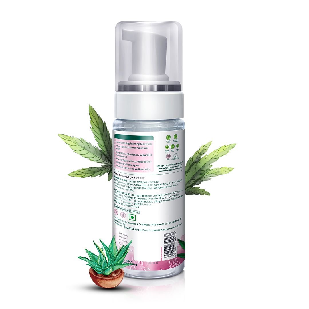 Hampa Wellness - Hemp Foaming Facewash - 150ml - CBD Store India