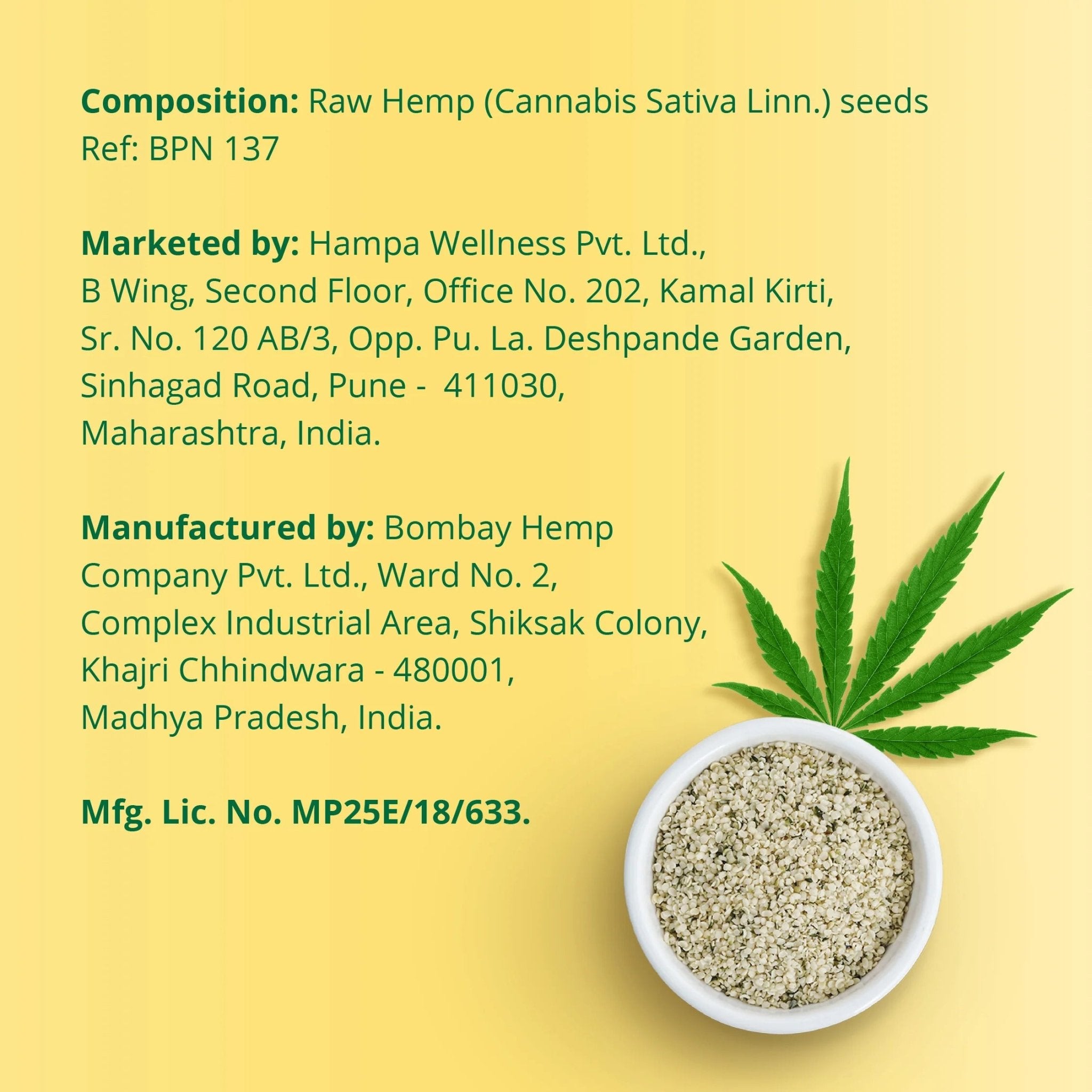 Hampa Wellness - Hemp Hearts | Shelled Hemp Seeds - CBD Store India