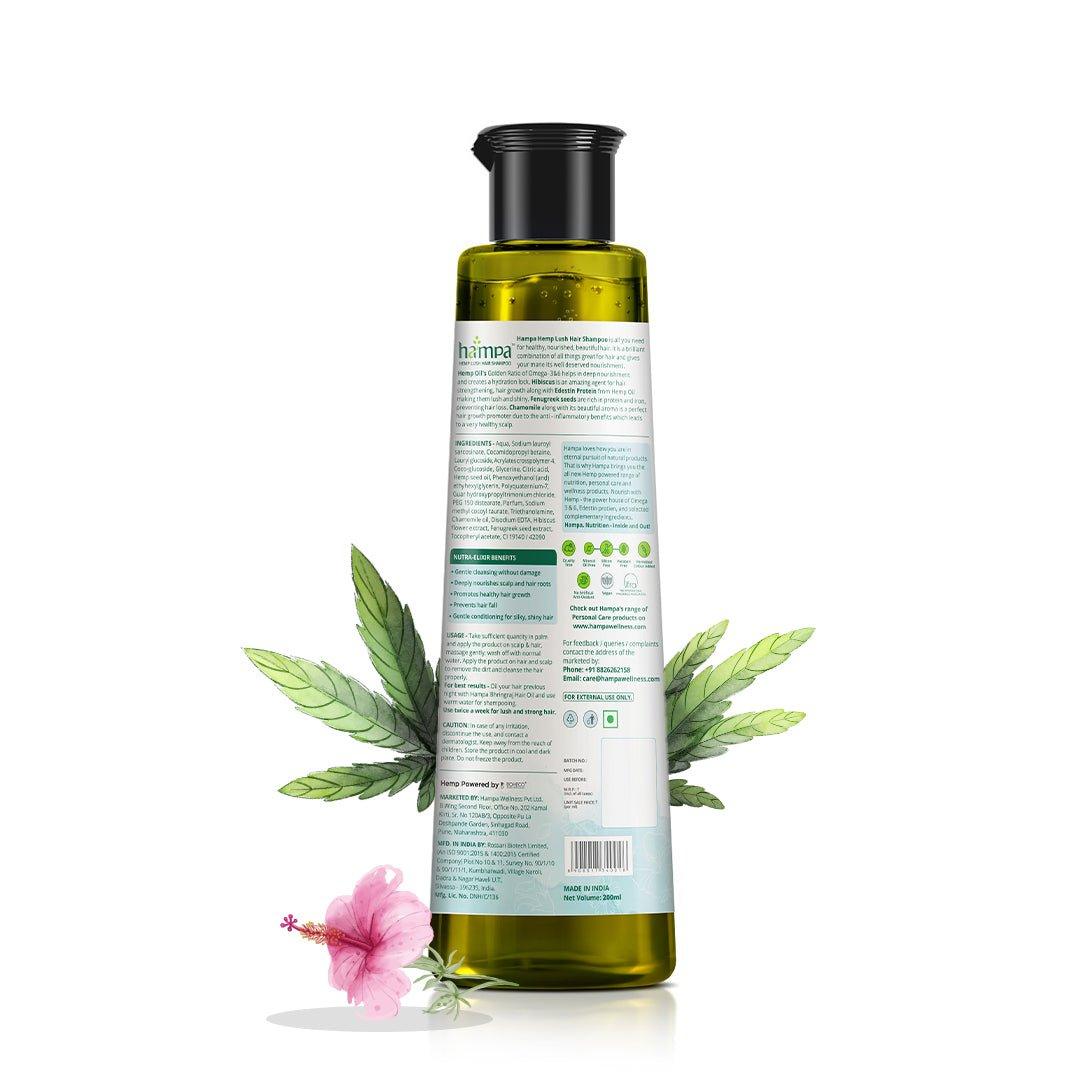 Hampa Wellness - Hemp Lush Hair Shampoo 200ml + Hemp Lush Hair Conditioner 200mlShampoo + ConditionerHepa Wellness Hemp Hair Shampoo & Conditioner 200ml