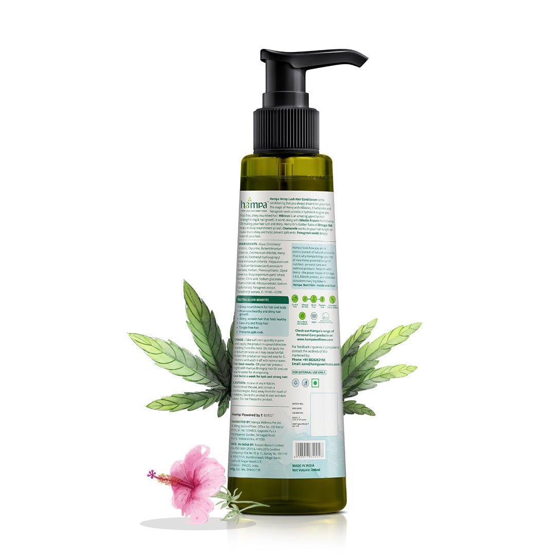 Hampa Wellness - Hemp Lush Hair Shampoo 200ml + Hemp Lush Hair Conditioner 200ml.