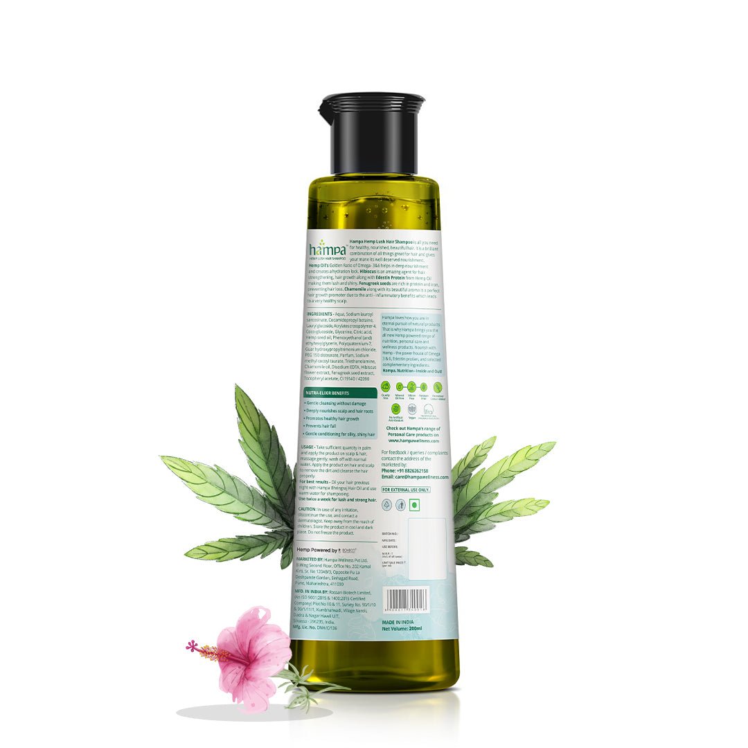 Hampa Wellness - Hemp Lush Hair Shampoo - CBD Store India