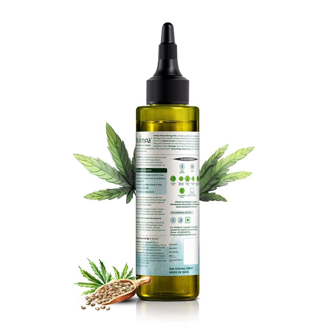 Hampa Wellness - Hemp Moringa OilHemp Moringa OilHemp Moringa Oil | Nutrition Elixir for Ultra Shiny and Smooth Hair