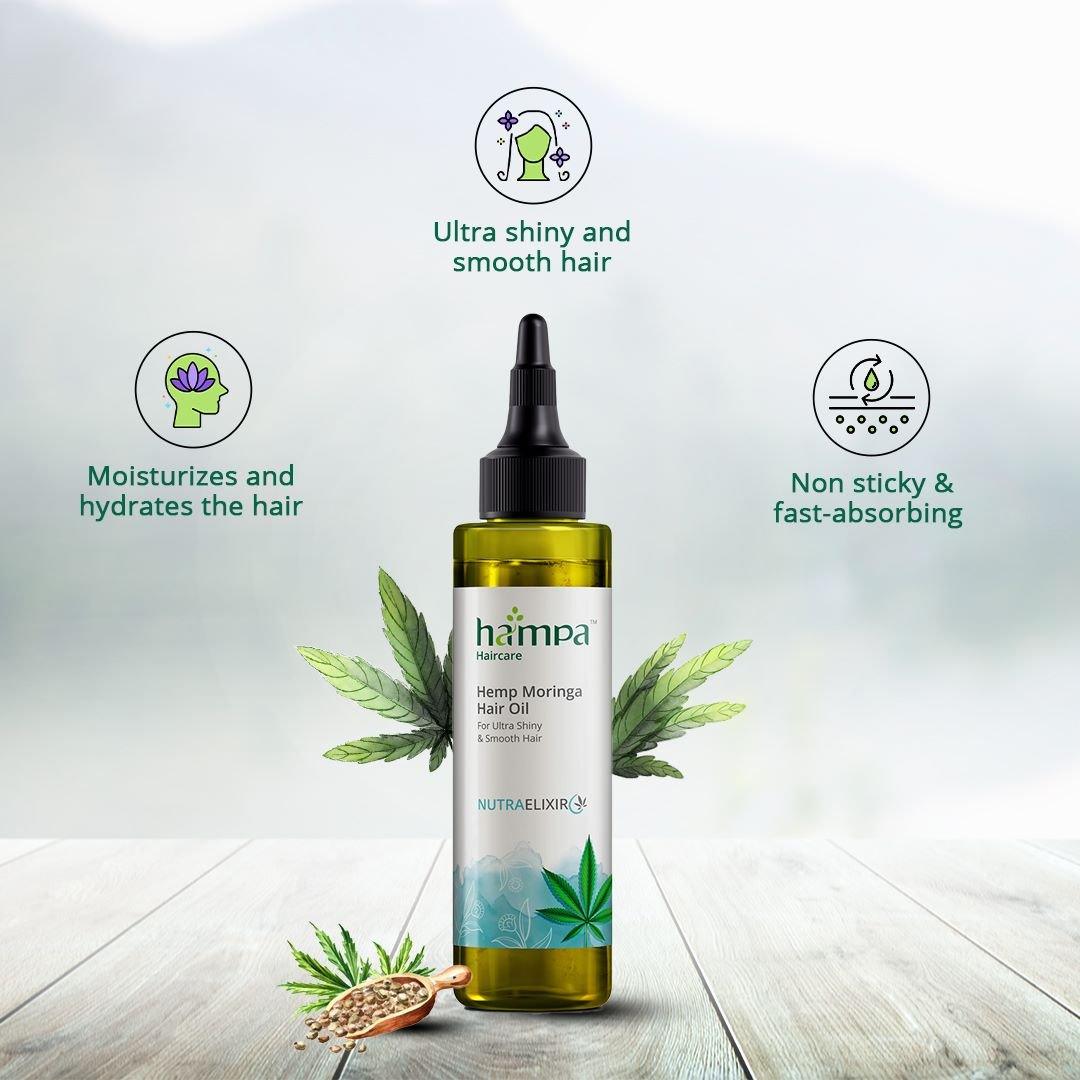Hampa Wellness - Hemp Moringa OilHemp Moringa OilHemp Moringa Oil | Nutrition Elixir for Ultra Shiny and Smooth Hair