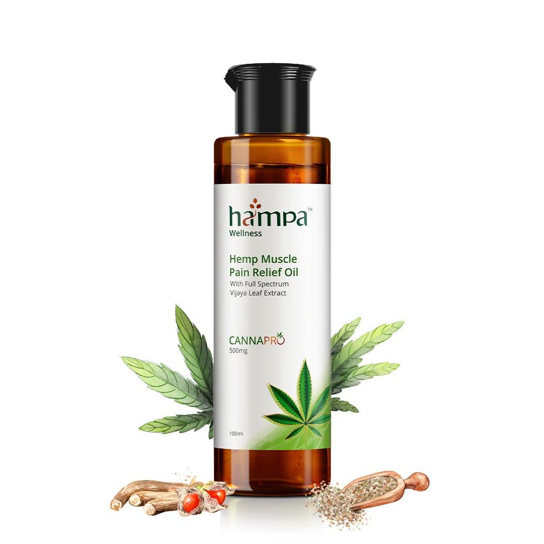 Hampa Wellness - Hemp Muscle Pain Relief OilCBD Massage OilHampa Hemp Muscle Relief - Fast Ayurvedic Oil