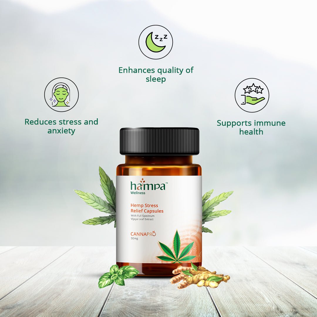 Hampa Wellness - Hemp Stress Relief Capsules - CBD Store India