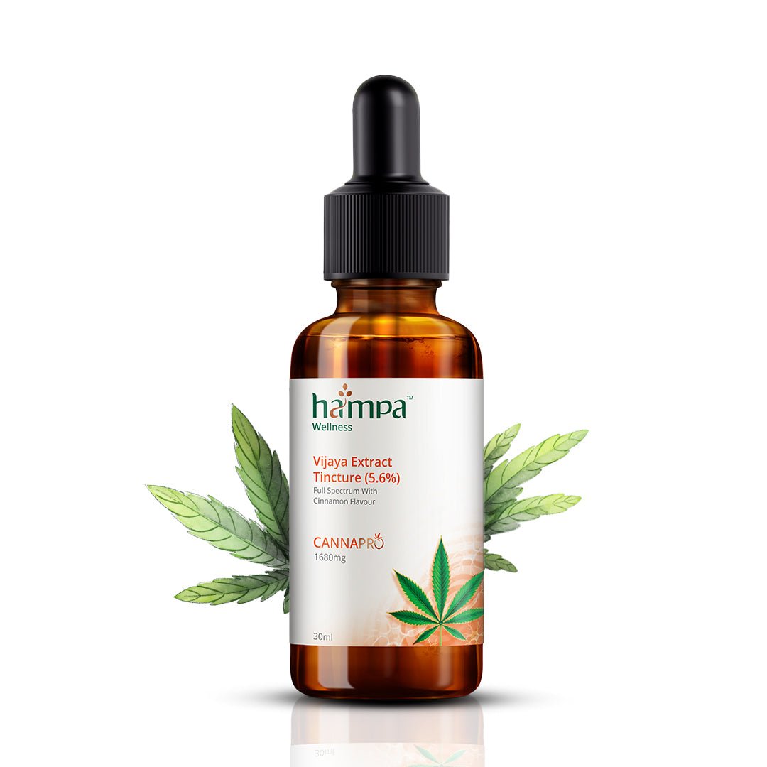 Hampa Wellness - Vijaya Extract Tincture (5.6%, Cinnamon Flavour) | Full Spectrum Oil with the Superpower of Hemp - CBD Store India