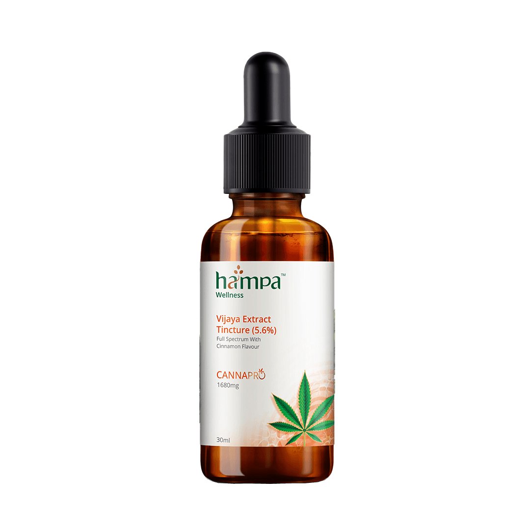 Hampa Wellness - Vijaya Extract Tincture (5.6%, Cinnamon Flavour) | Full Spectrum Oil with the Superpower of Hemp - CBD Store India