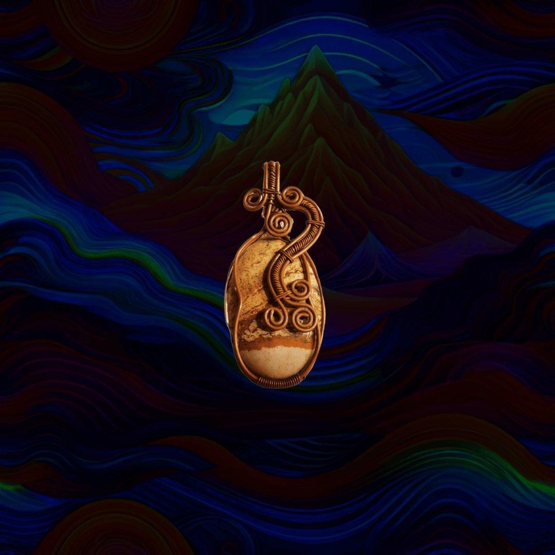 Healing Artefact - Coiling Spirals Jupiter Resonance Pendant.