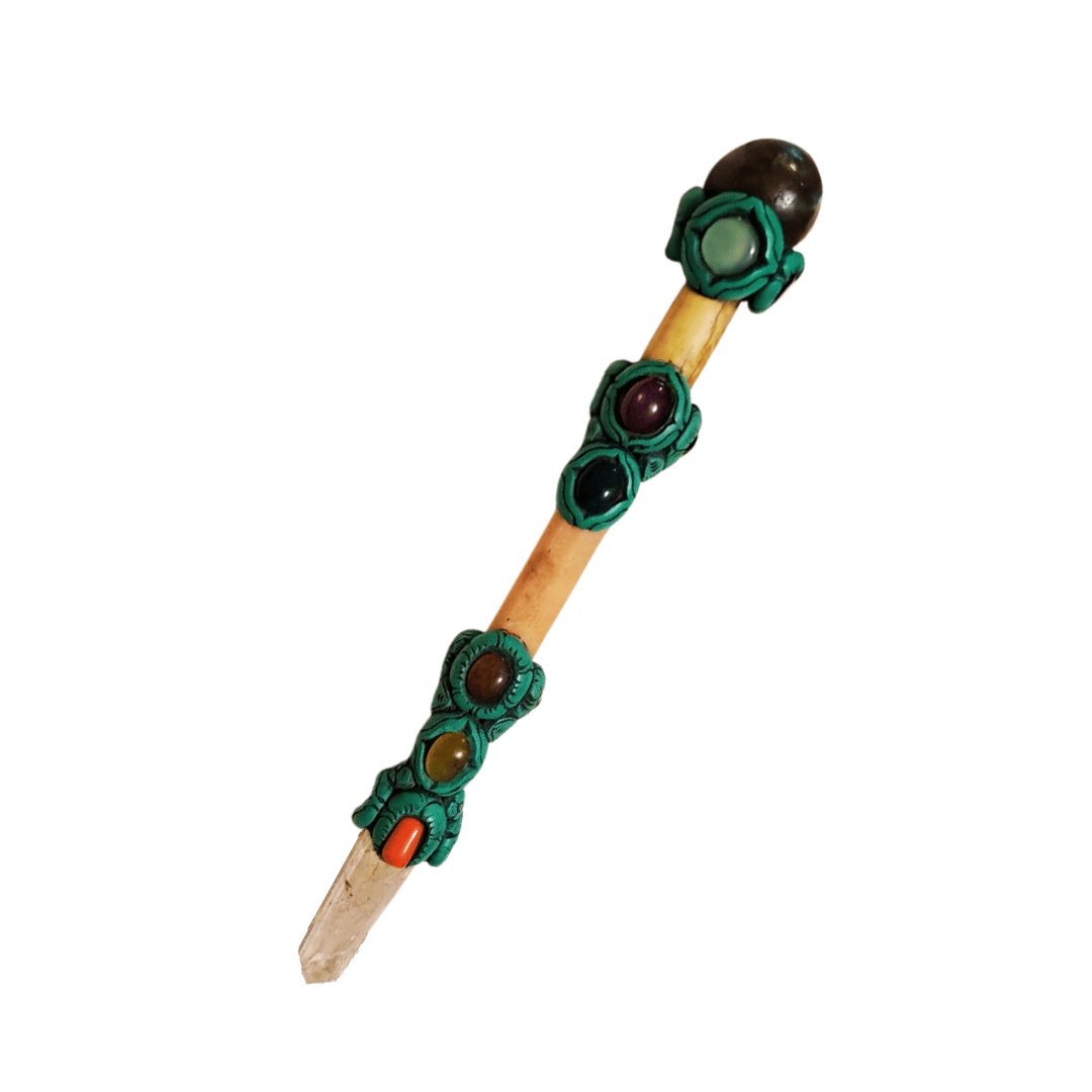 Healing Artefact - Turquoise Tandem Cycles - Jason Create Crystal wand - CBD Store India