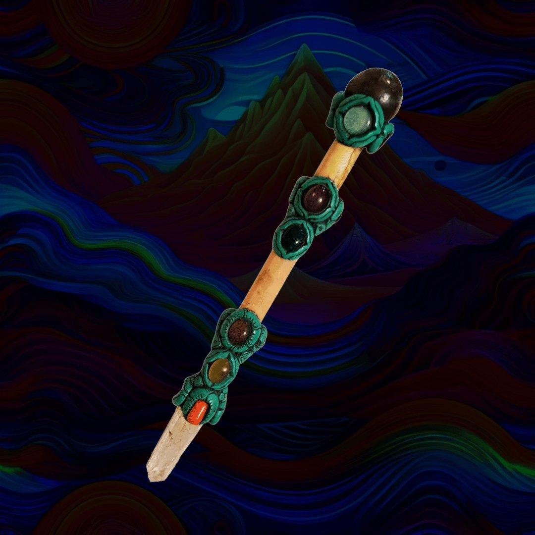 Healing Artefact - Turquoise Tandem Cycles - Jason Create Crystal wandHealing ArtifactsTurquoise Crystal Wand - Healing Power | Energy Work Tool