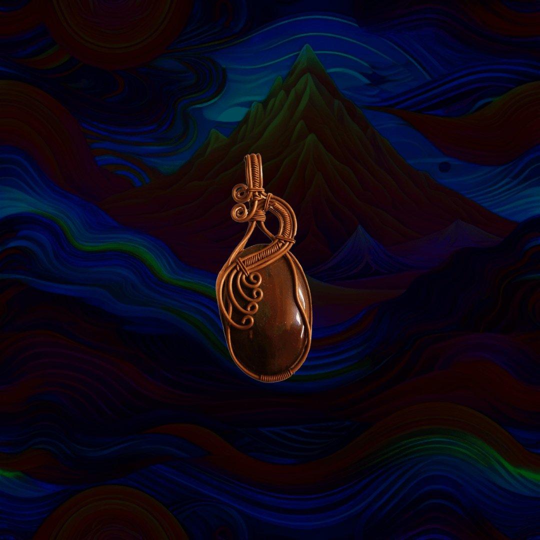 Healing Artefact - Waves in Jasper, Amulet of GroundingHealing ArtifactsJasper Grounding Amulet Jewelry - Healing Artefact