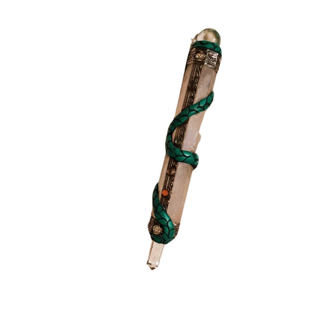 Healing Artefacts - Shamanic Serpent Energy Regeneration Artefact/Serpent WandHealing ArtifactsHealing Artefacts - Shamanic Serpent Energy Wand | Amethyst & Quartz