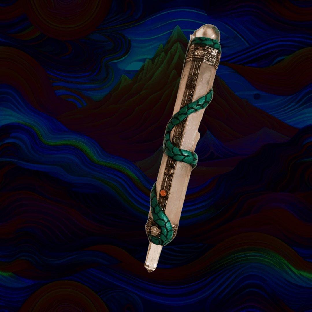 Healing Artefacts - Shamanic Serpent Energy Regeneration Artefact/Serpent WandHealing ArtifactsHealing Artefacts - Shamanic Serpent Energy Wand | Amethyst & Quartz